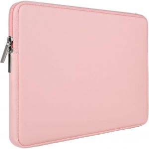 SJZG-Rainyear Housse Pour Ordinateur Portable 14 Pouces Étui En Cuir Pu Souple Compatible Avec Notebook Chromebook 14 Pouces, Macbook Air 15 Pouces M4 M3 M2 Housse De Protection À Glissière(Rose) - Neuf