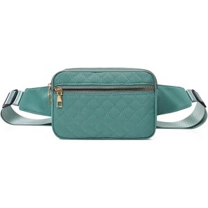 SJZG-Sac Banane Femme Fanny Pack Sac De Ceinture Petit Sac De Poitrine Pour Femme Mode L&eacute;ger Sacs De Taille Avec Sangle R&eacute;glable Pour Voyages En Plein Air, Sport, Course &Agrave; Pied (Vert Clair) - Neuf