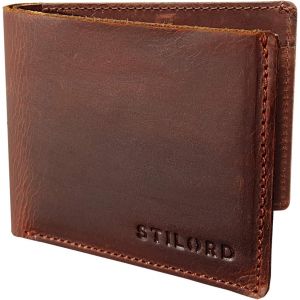 Darren' Portefeuille Slim Rfid Cuir Vintage Petit Porte-Monnaie Homme Vintage Porte Billets Pochette Pour Carte De Cr&eacute;dit Mini Wallet Nfc Protection,Couleur:Palao - Marron - Neuf