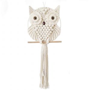 Tapisserie Murale Boh&egrave;me Tiss&eacute;e &Agrave; La Main, Motif Hibou En Macram&eacute;, Pour Chambre &Agrave; Coucher, Petite Taille - Neuf