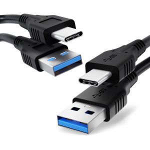 2X C&acirc;ble Usb Transfert De Donn&eacute;es Et Charge De (Long Connecteur) 1M Compatible Avec Blackview Bv9900 Bv9800 Pro Bv9700 Pro Bv6800 Pro Bv6300 Pro Usb C Vers Usb A 3.1 Gen 1 3A Noir Fil En Pvc - Neuf