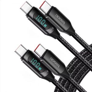 Tta-Cable Usb C Vers Usb C 100 W, [2-Pack 2m] 5 A Cable Type C Charge Rapide Pd Qc5.0 Avec Écran Led, Compatible Avec Iphone 16 15 Pro Max Plus Macbook Pro Air Ipad Pro Galaxy S24 S23, Noir - Neuf
