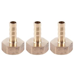 3 pcs 1/2 filetage femelle 8mm tuyau de gaz raccord barbelé or - Neuf