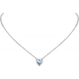 Collier Femme Pierre De Naissance En Argent Sterling 925,Pendentif Coeur Accompagn&eacute; De Cha&icirc;ne Fine Ajustable 40+5cm,Bijou D'anniversaire - Neuf