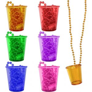 Lot De 6 Verres &Agrave; Liqueur Suspendus En Plastique Color&eacute; Avec Cha&icirc;ne - D&eacute;coration De F&ecirc;te - Convient Pour Les F&ecirc;tes De Mariage,Les Enterrements De Vie De Jeune Fille,Halloween - Neuf