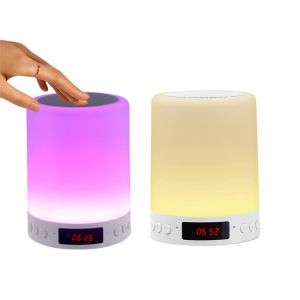 R&eacute;veil LED rechargeable avec lampe tactile, Bluetooth et modes de couleur - Neuf