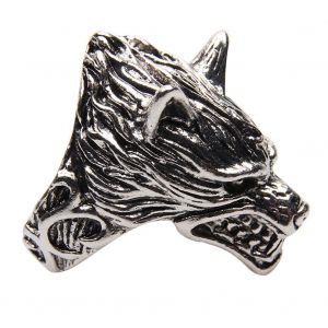 Bague Personnalisee En Alliage Avec Tete De Loup Pour Homme, Accessoire De Bijouterie De Style Retro (20 Mm) - Neuf