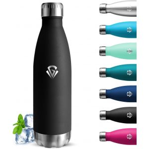 Gourde Isotherme, Gourde 750ml, Gourde Inox Anti Fuite, 24h Froid & 12h Chaud, Gourde Sans Bpa, Gourde Metal, Facile À Transporter, Bouteille D'eau Pour Bureau, Voyage, Camping, Sport, Noir - Neuf