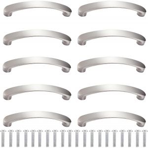 YUJTG-10 Pièces Poignées de Meuble Argent Avec 20 Vis, Poignée de Tiroir, Espacement Des Trous de 96 mm Poignées de Cuisine Modernes en Alliage d'Aluminium, Idéales pour la Cuisine, la Chambre, le Sa - Neuf