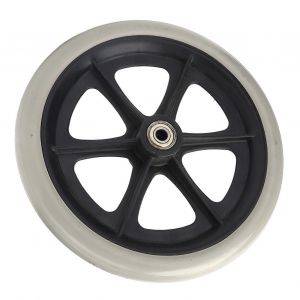 Roue De Fauteuil Roulant 8in Pu Marcheur Roulette De Remplacement Antidérapant Avec Roulement À Billes Gris A-B - Neuf