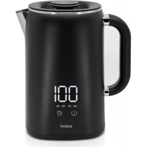 ASFASFq-eBoil Bouilloire Électrique 1,7L Contrôleur de Température Numérique 45°C à 100°C Fonction Keep Warm, 1500W, Intérieur Acier Inoxydable, Sans BPA, Base 360°, Contrôleur Strix, Noir - Neuf