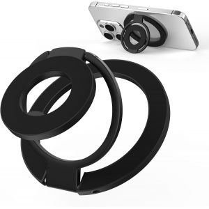 JGD-Support magn&eacute;tique pour anneau de t&eacute;l&eacute;phone portable compatible avec MagSafe, support de doigt et support pour iPhone 17 16 15 14 13 12 Pro Max, anneau magn&eacute;tique pour coque de t&eacute;l&eacute;phone pour Sam - Neuf