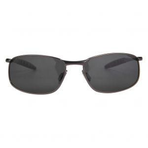 Lunettes De Soleil Polarisees Pour Homme, Monture En Aluminium Et Magnesium A395, Protection Uv, Avec Boite A Fermeture Eclair, Grises - Neuf