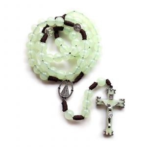 10mm Rosaire Perles Lumineux Collier J&eacute;sus Crucifix Pour Croix Pendentif Colliers Glow In Dark Religieux Bijoux Pour Hommes Femmes Cadeau/Bl - Neuf