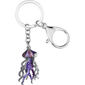 Kal-Porte-Clé Requin En Alliage De Zinc Émaillé Porte-Clé Meduse Pieuvre Baleine Cadeaux Pour Femme Filles Porte-Clé Voiture Animaux Marins Bijoux - Neuf