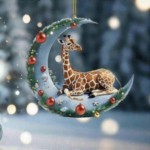 Girafe Arbre De No&euml;l Pendentif Voiture Pendentif De F&ecirc;te De Vacances Pendentif D&eacute;corations De No&euml;l - Neuf