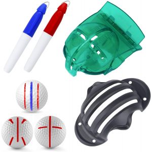2/4 Pi&egrave;ces Mod&egrave;le De Liner De Balle De Golf Kit D'alignement De Golf Avec Stylos Marqueurs,Rails Maximum,Gabarit,Outils De Marquage De Balle Accessoires.[B1485] - Neuf