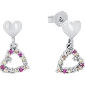 Boucles D'oreilles En Argent Sterling 925 Pour Filles, Boucles D'oreilles Pour Enfants, Avec Zircone Synth&eacute;tique, Motif, Livr&eacute;es Dans Un Coffret Cadeau &Agrave; Bijoux - Neuf