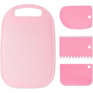 Chicslick-Planche &Agrave; D&eacute;couper De Cuisine En Plastique Sans Bpa, Planche &Agrave; D&eacute;couper Antid&eacute;rapante Et Antibact&eacute;rienne Planche Plastique Avec 3pi&egrave;ces Grattoir &Agrave; P&acirc;te Pour Viande, L&eacute;gumes Et Frui[X864] - Neuf