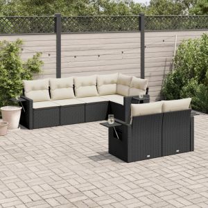 Prolenta Premium - Salon De Jardin 7 Pcs Avec Coussins Noir R&eacute;sine Tress&eacute;e - Neuf