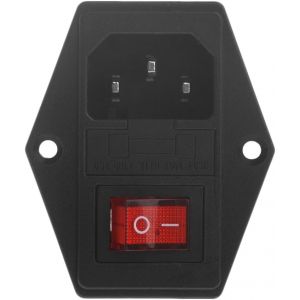 1PC 10A 250V 3 Broches IEC320 C14 Prise d'alimentation &agrave; Prise m&acirc;le avec Interrupteur &agrave; fusible - Neuf