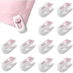 Lot de 12 pinces à couette (blanches), pinces antidérapantes pour housse de couette, pinces pour draps, pinces à linge - Neuf