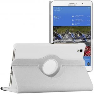 Kal-- Coque Pour Samsung Galaxy Tab Pro 8.4 Sm-T320, Etui Rotatif 360, Housse Protection Pu Cuir, Blanc - Neuf