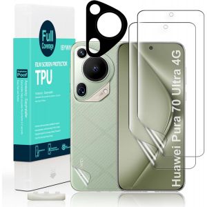JGD-2 Pi&egrave;ce TPU Protection &eacute;cran pour Huawei Pura 70 Ultra 4G 6,8"",film souple flexible,avec 1 Pi&egrave;ce Protection Cam&eacute;ra,1 Pi&egrave;ce Film Arri&egrave;re,facile installer - Neuf