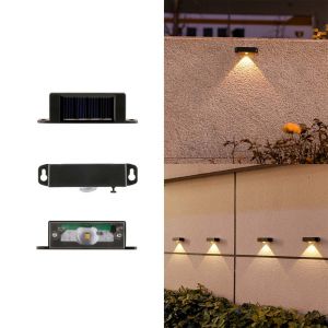 Applique Murale Ext&eacute;rieure Solaire Led Rectangulaire Noire &Eacute;tanche Ip54 - Neuf