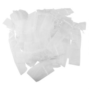 Paquet de 100 pliage à la main éventail pochette cordon de serrage Sacs en organza Sacs cadeaux - Neuf