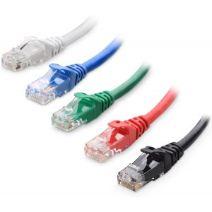 10Gbps Short Ethernet Cable, Combo 5 Colors Cat6 Snagless 30cm (Cat 6 Ethernet Cable, RJ45 Cat 6 Cable) 0.3m - Neuf
