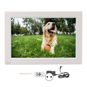 Cadre photo numerique 10 pouces, blanc, induction, HD, avec telecommande, pour chambre a coucher, prise UE 100-240 V - Neuf