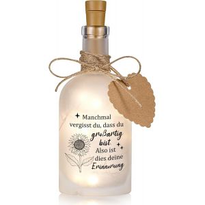 KAL-Bouteille Led Avec Inscription Bouteille De Vin Lumineuse Décorative Lumière De Bouteille Avec Liège Étiquette Cadeau En Kraft Pour Noël Anniversaire - Neuf