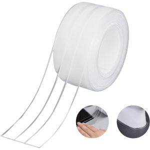 Joint d'étanchéité,salle de Bains Double Pli Blanc Mastic Silicone Auto-Adhésif Baignoire/Imperméable à l'eau de Bande de l'Épreuve de la Moisissure Cafard de Prévention de Prévention - Neuf