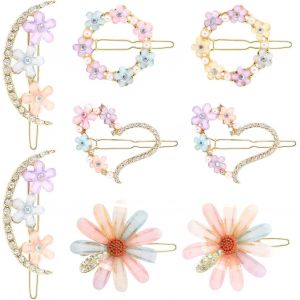Meimie-Ensemble De 8 Pinceaux De Cheveux À Fleurs De Cristal Pour Mariage - Accessoires De Coiffure Féminins Pour Soirées, Fêtes Et Quotidien - Neuf