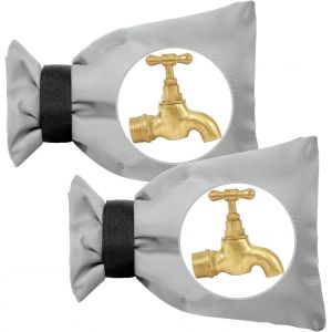 Couvercle Antigel pour Robinet,2pcs Housse de Robinet pour L'extérieur,Housse de Robinet de Jardin Imperméable,pour la Protection Contre Le Gel en Hiver,20cm x 15cm (Gris) - Neuf