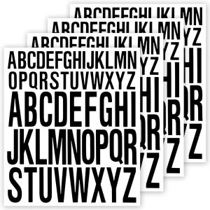 4 Feuilles Stickers Lettres,Stickers Alphabet,Autocollant Prenom,Lettres Adh&eacute;sives Autocollants,Lettres Autocollants Alphabet Imperm&eacute;able,Pour Scrapbooking,Bo&icirc;tes Aux Lettres,2.5cm+5cm(Noir) - Neuf