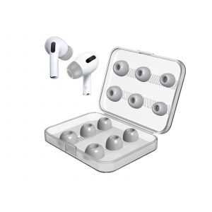 Embouts de rechange pour AirPods Pro - Mousse &agrave; m&eacute;moire de forme, gris, lot de 6 paires - Neuf