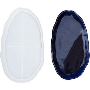 Grand Moule En Silicone Moule De Coul&eacute;e Plateau Cristal R&eacute;sine &Eacute;poxy Moule Moule Plateau Plateau Plateau Plateau Plateau R&eacute;sine Diy R&eacute;sine Moules Bricolage Plateau &Agrave; Th&eacute; Plateau (Ovale) - Neuf