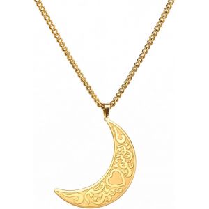 Kal-Collier Islamique Allah Musulman Pour Femmes Et Hommes En Acier Inoxydable Croissant De Lune Arabe Allah Collier Musulman Islam Bijoux Religieux - Neuf