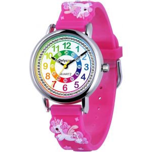 Kalanka-Montre Enfant, 12 Et 24 Heures Mouvement À Quartz Montre Pour Enfants Fille Garçon, Cadeau Fille Garçon 4 5 6 7 8 Ans - Neuf