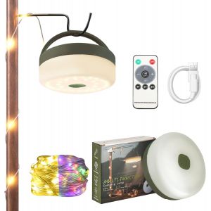 Kal-Guirlande Lumineuse De Camping Enroulable De 10 M - Étanche - Batterie D'extérieur - Rechargeable Par Usb - Pour Camping Et Cour - Guirlande Lumineuse Led Rechargeable Avec 9 Modes D'éclairage - Neuf