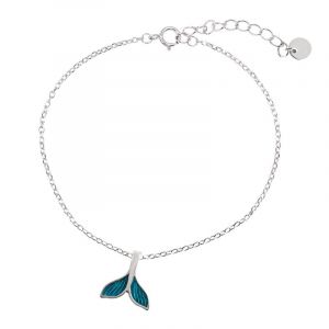 Bracelet De Cheville Queue De Poisson Bleu Argenté, Bracelet De Cheville Simple Personnalisé - Neuf