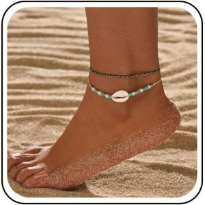 Kalsw-Bracelet De Cheville En Perles De Coquillage Boh&egrave;me Tiss&eacute; &Agrave; La Main Corde De Cheville R&eacute;glable Cha&icirc;ne De Pied En Coquillage Cha&icirc;ne De Cheville En Coquillage Plage Bijoux Pied D'&eacute;t&eacute; Pour - Neuf