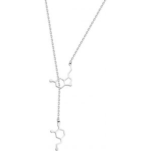 Kales-Collier Avec Pendentif En Forme De Y Avec Molécule De Sérotonine Et Molécule De Dopamine-Pour Les Amateurs De Chimie - Neuf