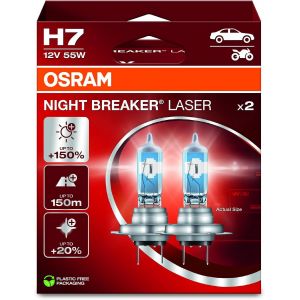 Night Breaker Laser H7, 150% De Luminosit&eacute; En Plus, Lampe Phare Halog&egrave;ne, 64210nl-2hb, 12v, Bo&icirc;te Pliante Suspendue (2 Lampes), White - Neuf