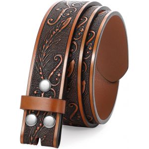 Cheng-Ceinture Western En Cuir Pour Homme (Sans Boucle), 3,8 Cm De Large - Neuf