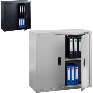 SUBZONAL-Armoire de Bureau en Acier Blanc 90x90x40 cm | 1 &eacute;tag&egrave;re r&eacute;glable en Hauteur | Armoire de classement et Rangement Robuste pour Documents et Fournitures - Neuf