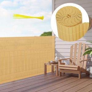 Canisse En Pvc Occultant Cloture, Pour Le Jardinet Balcon Cl&ocirc;ture Brise-Vent, Intimit&eacute;, Avec Serre-C&acirc;bles Bambou 80 X 700cm - Neuf
