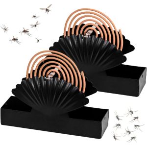 KALANKA-2 PCS Porte Bobine Anti Moustique Support pour Spirale Anti Moustique Support de Bobine de Moustique Support Spirale Anti Moustique Suspendu 2 Crochets pour Salon Salle de Bain - Neuf